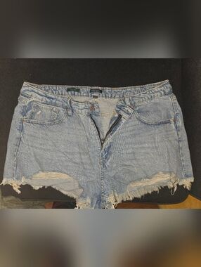 wild fable Light Blue Distressed Women's Denim Shorts